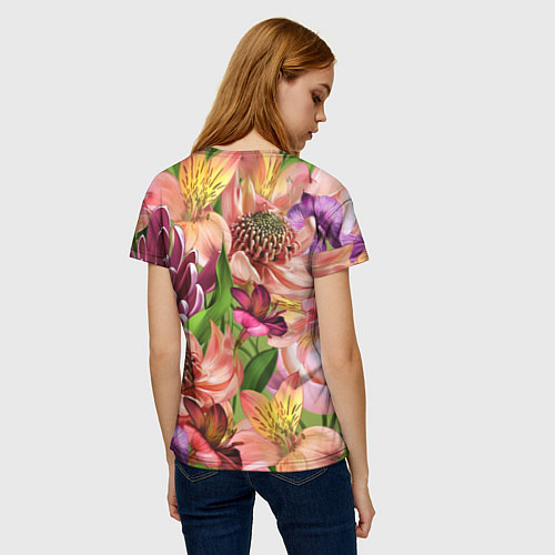 Женская футболка Райские цветы / 3D-принт – фото 4