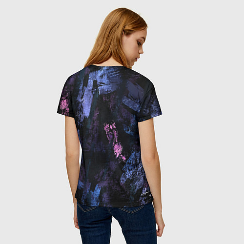 Женская футболка Неоновые пятна краской / 3D-принт – фото 4