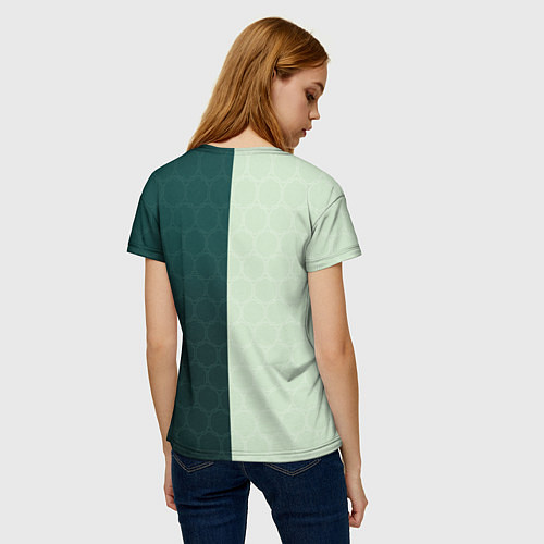 Женская футболка Розы на зеленом фоне / 3D-принт – фото 4