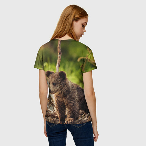 Женская футболка Медвежонок красавец / 3D-принт – фото 4