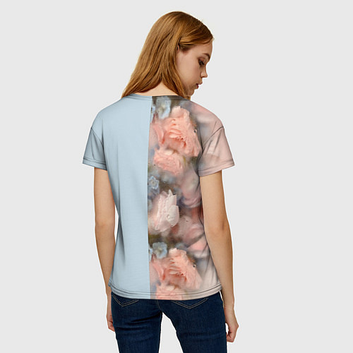 Женская футболка Мама - это любовь: цветы за стеклом / 3D-принт – фото 4