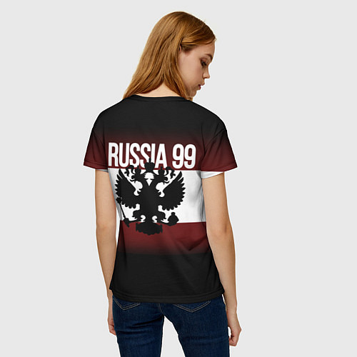 Женская футболка Россия 99 Московский регион / 3D-принт – фото 4