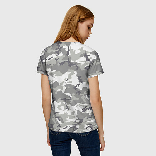 Женская футболка Снежный камуфляж / 3D-принт – фото 4