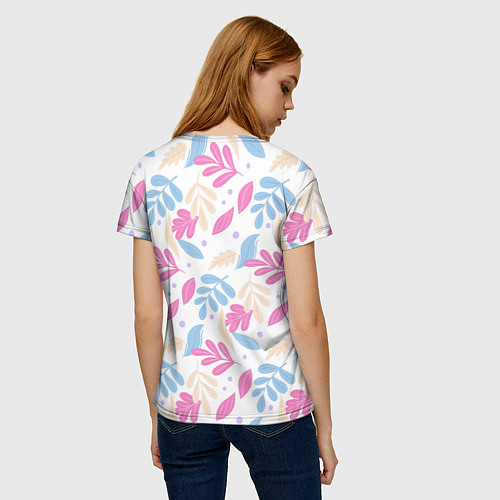 Женская футболка Принт из листьев / 3D-принт – фото 4