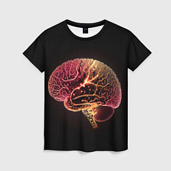 Женская футболка Нейронный неоновый мозг