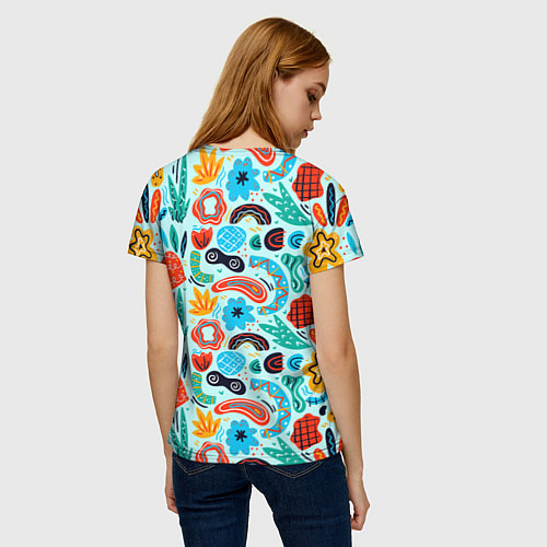 Женская футболка Colorful patterns / 3D-принт – фото 4