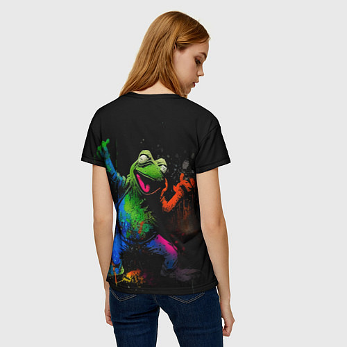 Женская футболка Лягушонок Пепе в граффити / 3D-принт – фото 4