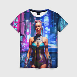 Женская футболка Cyberpunk 2077 - neural network