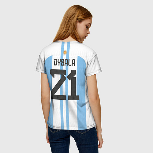 Женская футболка Дибала форма сборной Аргентины домашняя / 3D-принт – фото 4