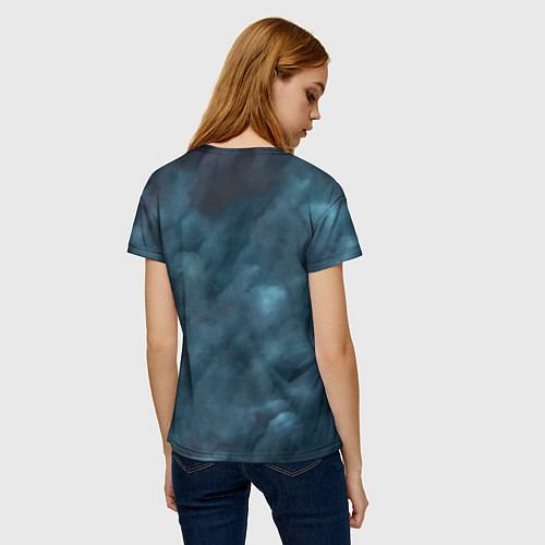 Женская футболка Котик в одеяльце в облаках / 3D-принт – фото 4