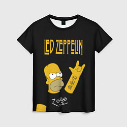 Женская футболка Led Zeppelin Гомер Симпсон рокер