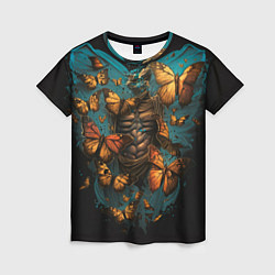 Женская футболка Бабочки в груди