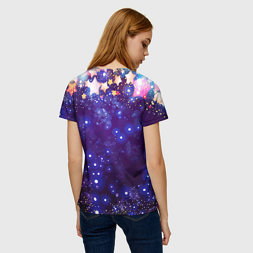 Женская футболка Звездочки - космическое небо / 3D-принт – фото 4