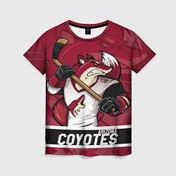 Футболка женская Arizona Coyotes маскот, цвет: 3D-принт