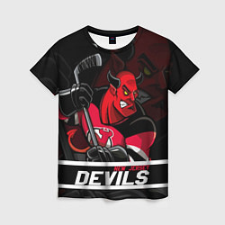 Футболка женская New Jersey Devils маскот, цвет: 3D-принт