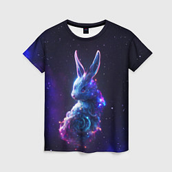 Футболка женская Космический звёздный кролик, цвет: 3D-принт