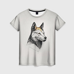 Женская футболка Стилизованный пёс в геометрическом стиле