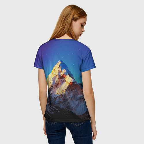 Женская футболка Космический эверест / 3D-принт – фото 4