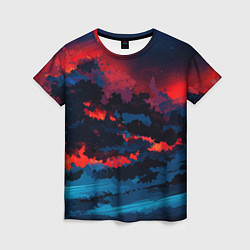 Женская футболка Абстрактное небо на закате