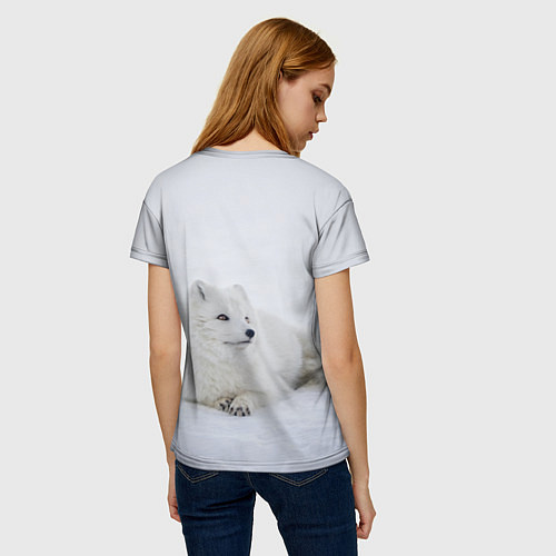 Женская футболка Полярная лисичка / 3D-принт – фото 4