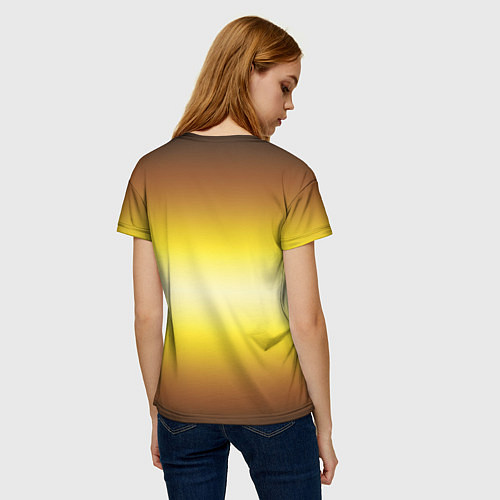 Женская футболка Енот Морпех на желтом фоне / 3D-принт – фото 4