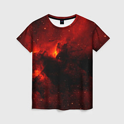Женская футболка Огненный туманный космос
