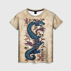 Женская футболка Irezumi японский дракон-змей