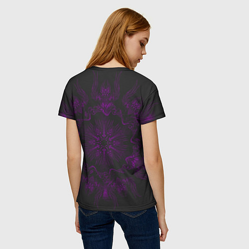 Женская футболка Фиолетовый узор / 3D-принт – фото 4