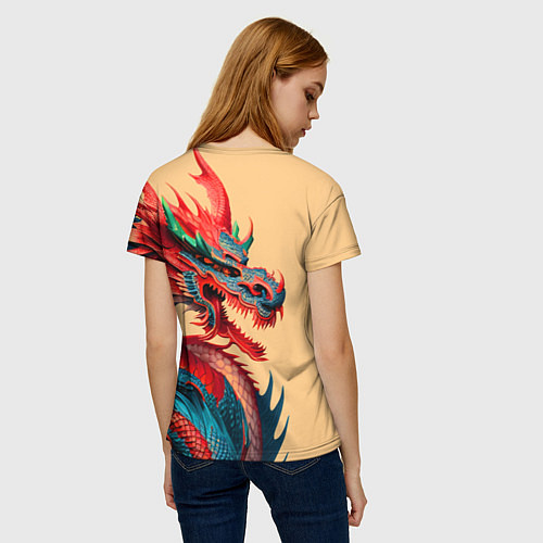 Женская футболка Japan dragon - tattoo - art / 3D-принт – фото 4