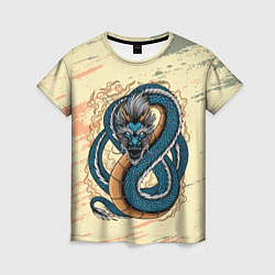 Женская футболка Синий дракон