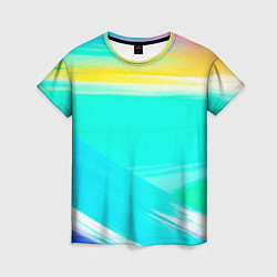 Женская футболка Абстрактные цветные линии - диагонали