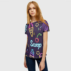 Футболка женская Неоновые надписи sweet scoop, цвет: 3D-принт — фото 2