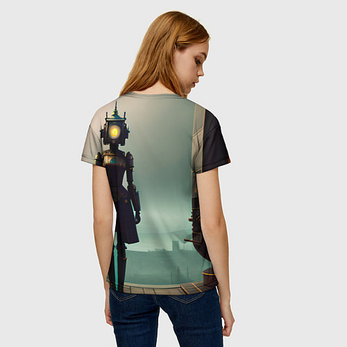 Женская футболка Стимпанк робот-арт / 3D-принт – фото 4