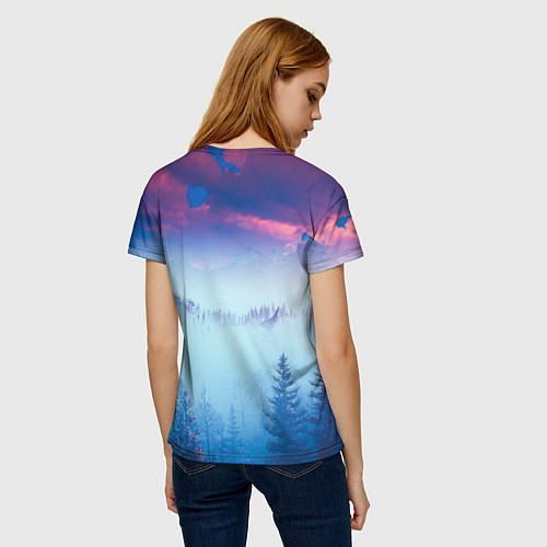 Женская футболка Horizon landscape / 3D-принт – фото 4