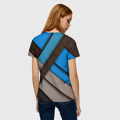 Женская футболка Геометрия линии спорт / 3D-принт – фото 4