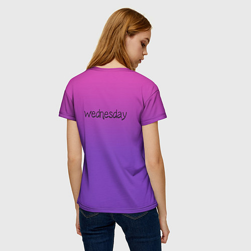 Женская футболка Стильная wednesday / 3D-принт – фото 4