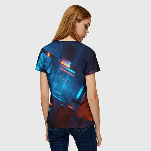 Женская футболка Туннель из кубов / 3D-принт – фото 4
