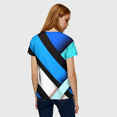 Женская футболка Спортивная геометрия из полос / 3D-принт – фото 4