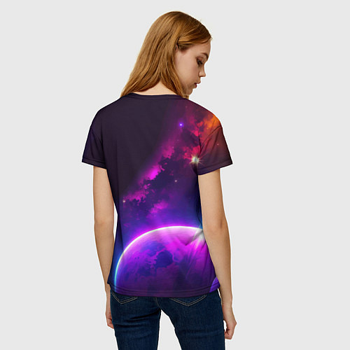Женская футболка Барт Симпсон в космосе - фантазия / 3D-принт – фото 4