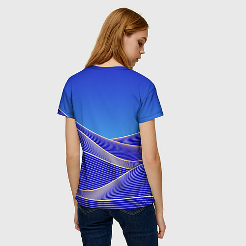 Женская футболка Волновая растровая композиция / 3D-принт – фото 4