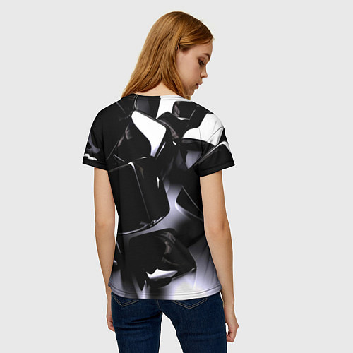 Женская футболка Хромированные кубы / 3D-принт – фото 4