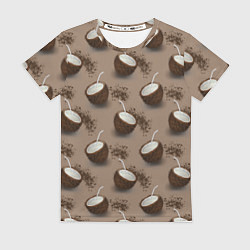Футболка женская Кокос и шоколад - паттерн, цвет: 3D-принт