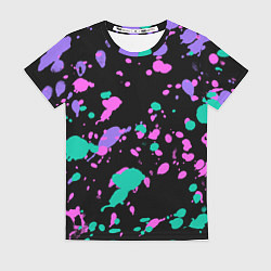 Футболка женская Неоновые цвета брызги краски, цвет: 3D-принт