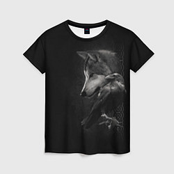 Женская футболка Волк и ворон