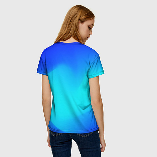 Женская футболка Градиент синий / 3D-принт – фото 4