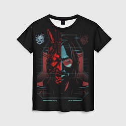 Женская футболка Cyberpunk 2077 johnny samurai