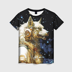 Женская футболка Космический волк