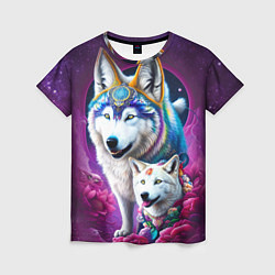 Женская футболка Полярные волки - нейросеть