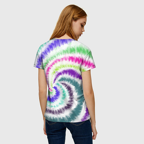 Женская футболка Тай-дай разноцветный / 3D-принт – фото 4