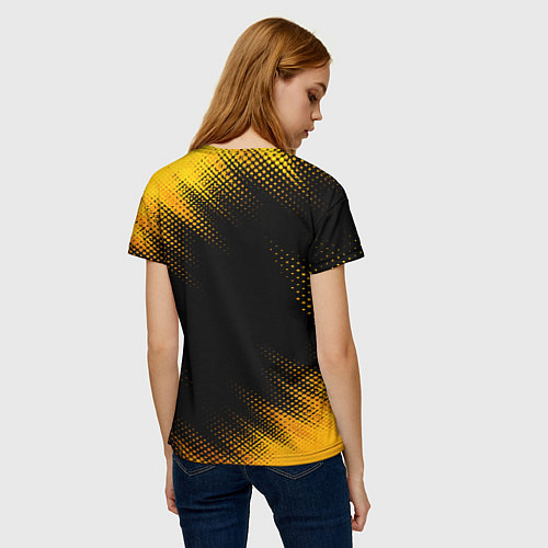Женская футболка Attack on Titan - gold gradient / 3D-принт – фото 4